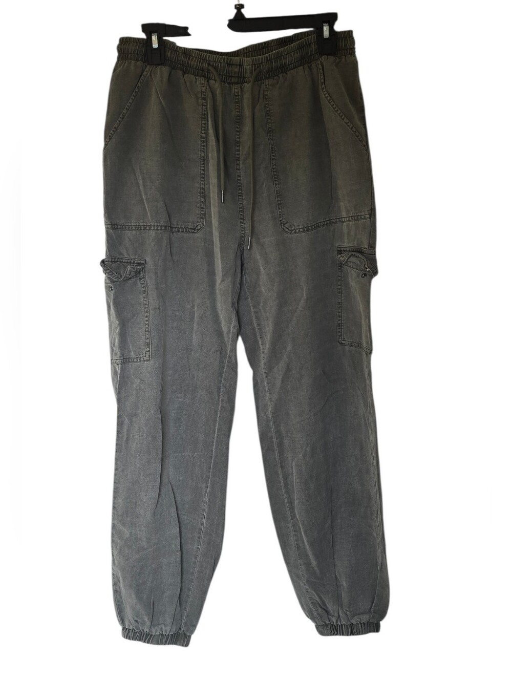 7 For All Mankind Washed Olive Green Cargo Ankle Pants